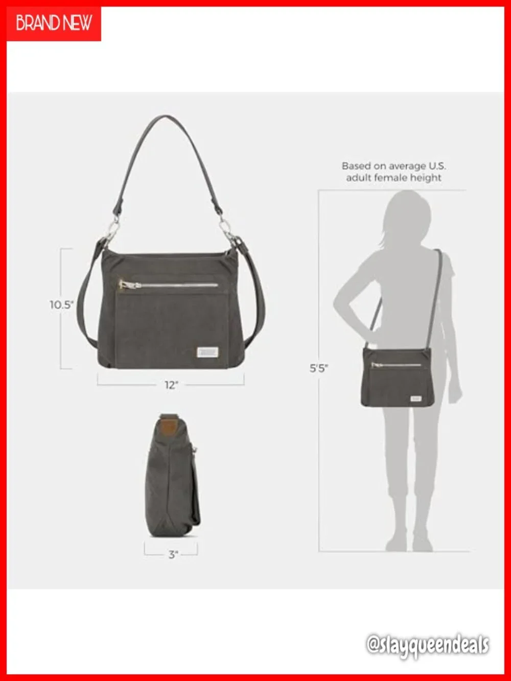 Anti-Theft Heritage Hobo Bag Cotton Canvas Suede